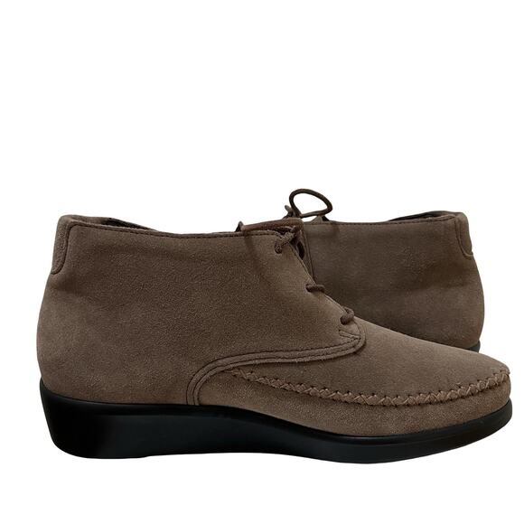 SAS Womens Kich Leather Suede Lace Up Ankle Boots Size 9.5 EXTRA WIDE Comfort - Picture 4 of 10